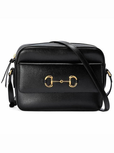 Horsebit 1955 Gold Plated Small Cross Bag Black - GUCCI - BALAAN 1