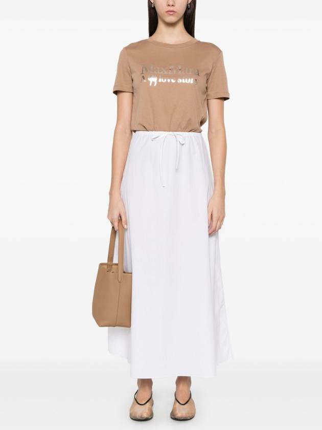 Quieto Cotton Short Sleeve T-Shirt Brown - S MAX MARA - BALAAN 3