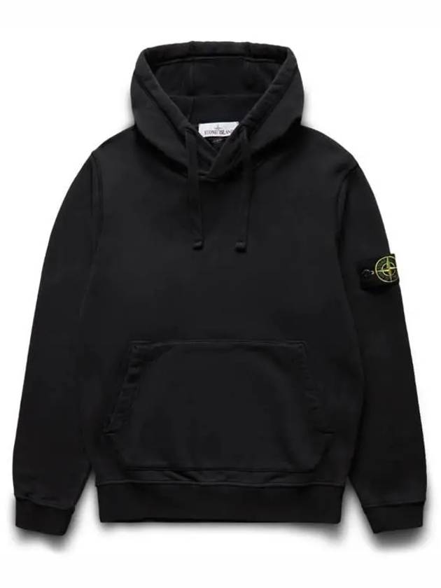 Wappen Patch Cotton Fleece Hoodie Black - STONE ISLAND - BALAAN 2