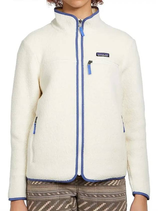 Women's Retro Pile Fleece Zip-up Jacket White - PATAGONIA - BALAAN 4