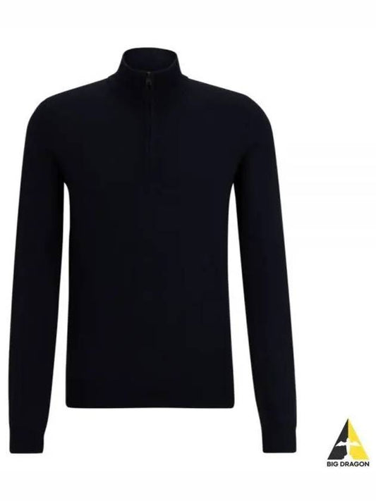 Embroidered Logo Virgin Wool Turtleneck Navy - HUGO BOSS - BALAAN 2