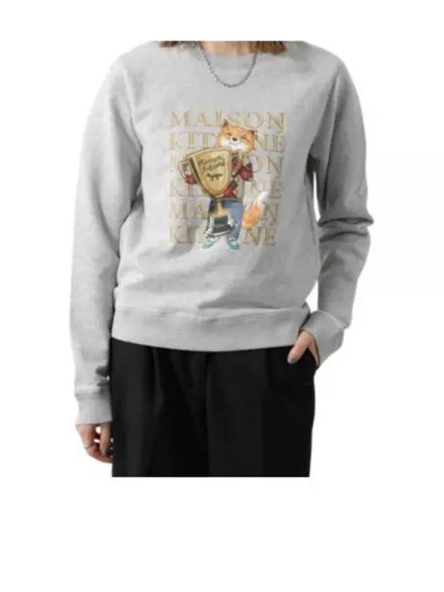 Fox Champion Print Sweatshirt Grey - MAISON KITSUNE - BALAAN 2