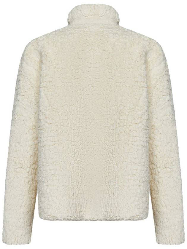 Cotton Fleece Shearling Zip-Up Jacket Latte - JIL SANDER - BALAAN 3