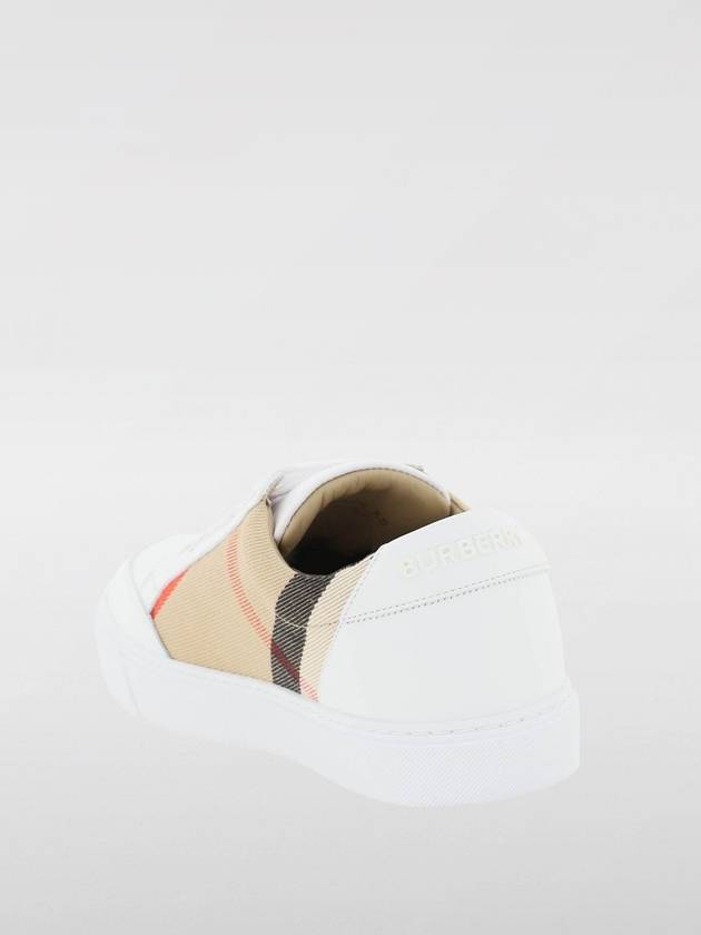 House Check Leather Sneakers Optic White - BURBERRY - BALAAN 3