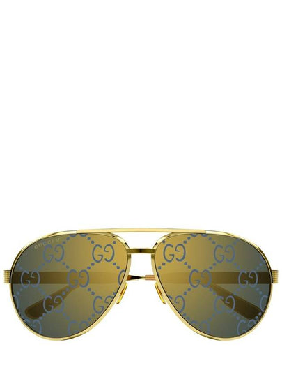 GG Pilot Frame Sunglasses Gold - GUCCI - BALAAN 2