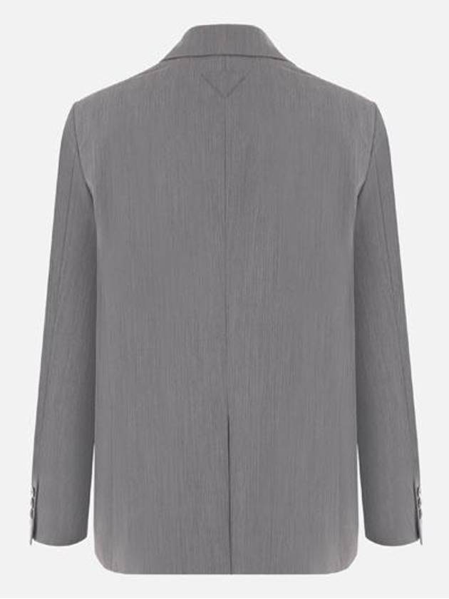 Single Breasted Mohair Wool Jacket Jacket Grey - PRADA - BALAAN 3