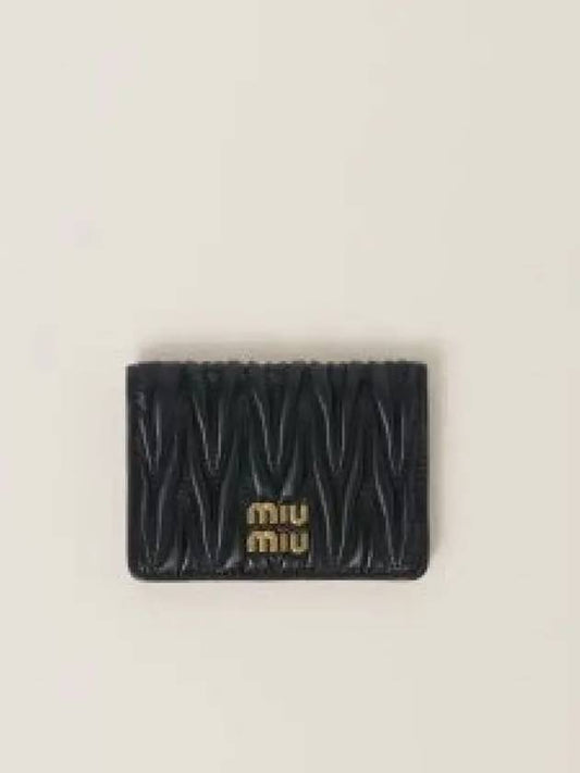 Matelasse Nappa Leather Card Wallet Black - MIU MIU - BALAAN 2