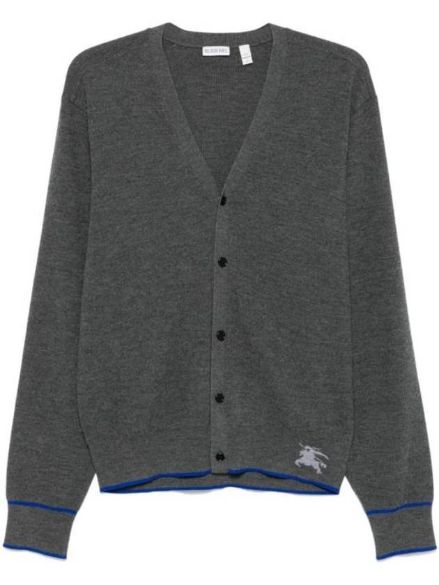 Equestrian Knight V Neck Cardigan Grey - BURBERRY - BALAAN 2