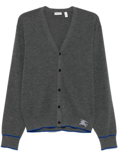 Equestrian Knight V Neck Cardigan Grey - BURBERRY - BALAAN 2