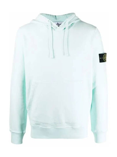 Wappen Patch Brushed Cotton Fleece Hoodie Light Green - STONE ISLAND - BALAAN 2