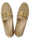 Kate Metal Logo Leather Loafers Beige - TOD'S - BALAAN 3