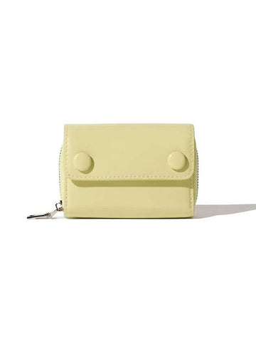 Pocket Coin Zipper Bill Card Wallet Pale Lemon - LE MASQUE - BALAAN 1