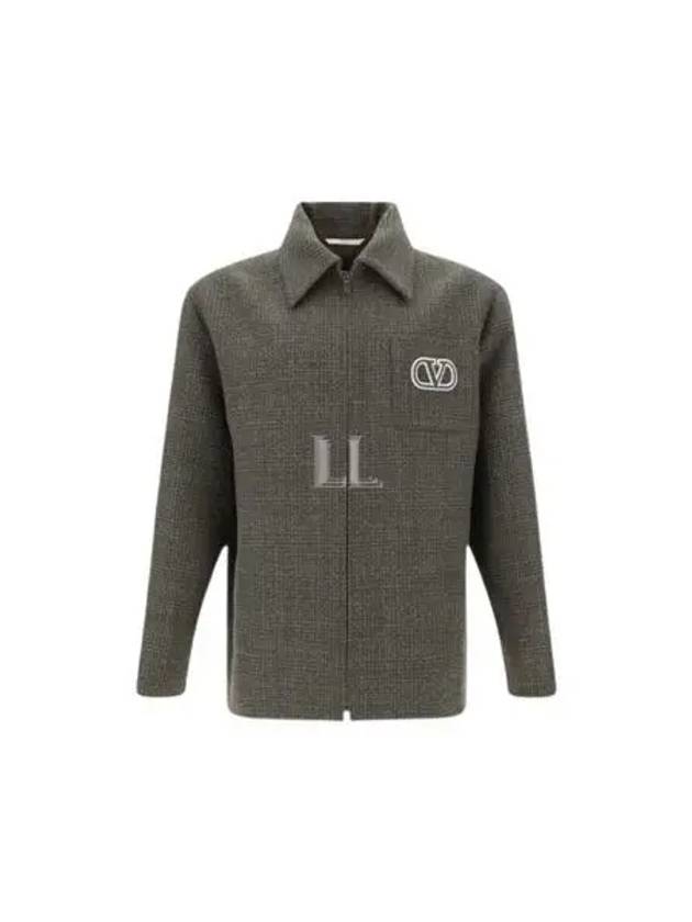 V Logo Jacket Grey - VALENTINO - BALAAN 2