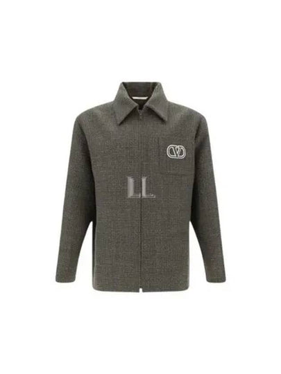 V Logo Jacket Grey - VALENTINO - BALAAN 2