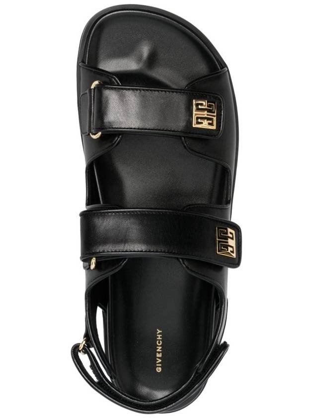 4G Strap Leather Flat Sandals Black - GIVENCHY - BALAAN 5