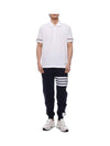 Lightweight Cotton Short Sleeve Polo Shirt White - THOM BROWNE - BALAAN 4