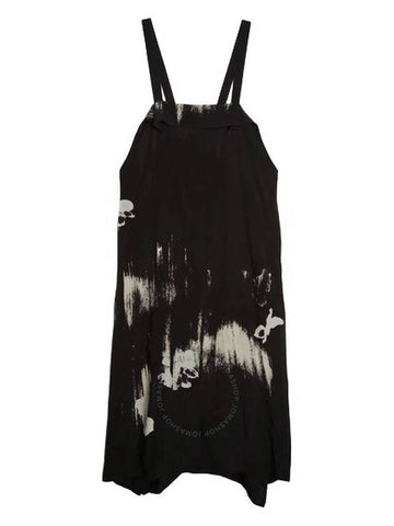 Y'S Ladies Black Blurred Pansy Print Dress, Brand Size 1 (X-Small) - YOHJI YAMAMOTO - BALAAN 1