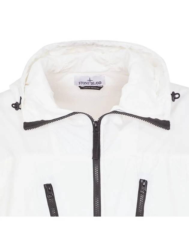 Skin Touch Nylon TC Hooded Jacket White - STONE ISLAND - BALAAN 4