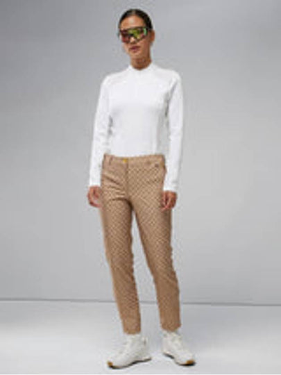 Women's Pia Print Straight Pants Brown - J.LINDEBERG - BALAAN 2