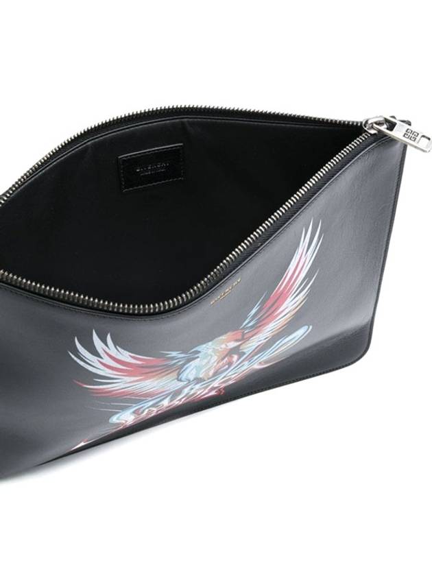 Printed Leather Clutch Bag Black - GIVENCHY - BALAAN.