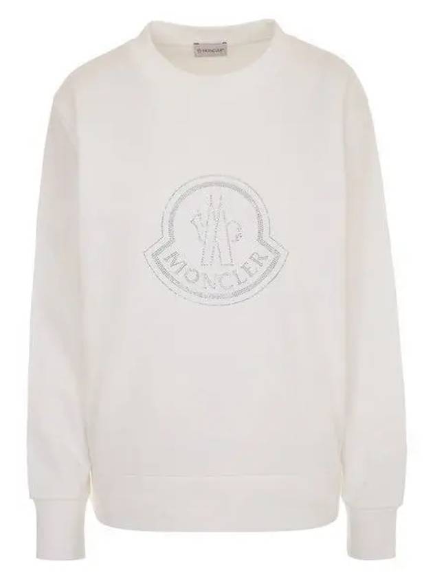 8G00040 899TR 033 Women s Crystal Logo Sweatshirt 1126905 - MONCLER - BALAAN 1