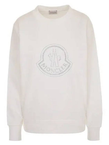 8G00040 899TR 033 Women s Crystal Logo Sweatshirt 1126905 - MONCLER - BALAAN 1