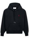 Heart Logo Cotton Hoodie Black - AMI - BALAAN 2