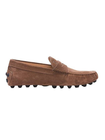 Gomino Bubble Suede Driving Shoes Brown - TOD'S - BALAAN.