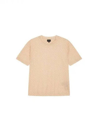 Men s Logo Pattern Cotton T Shirt Beige 270848 - GIORGIO ARMANI - BALAAN 1