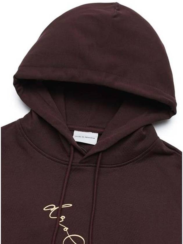 Drold Monsieur LE embroidered logo hooded sweatshirt wine HO145 CO001 WN - DROLE DE MONSIEUR - BALAAN 3