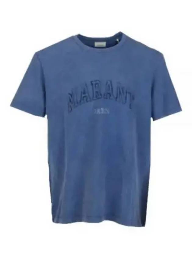 Honore Logo Cotton Short Sleeve T-Shirt Blue - ISABEL MARANT - BALAAN 2