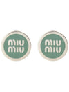 Enameled Metal Earrings Aqua Marina Blue - MIU MIU - BALAAN 2