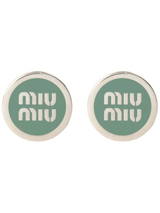 Enameled Metal Earrings Aqua Marina Blue - MIU MIU - BALAAN 2