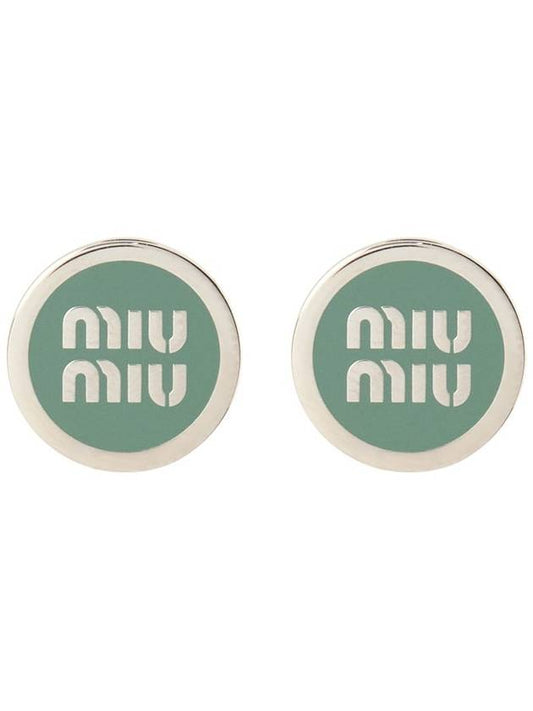 Enameled Metal Earrings Aqua Marina Blue - MIU MIU - BALAAN 2