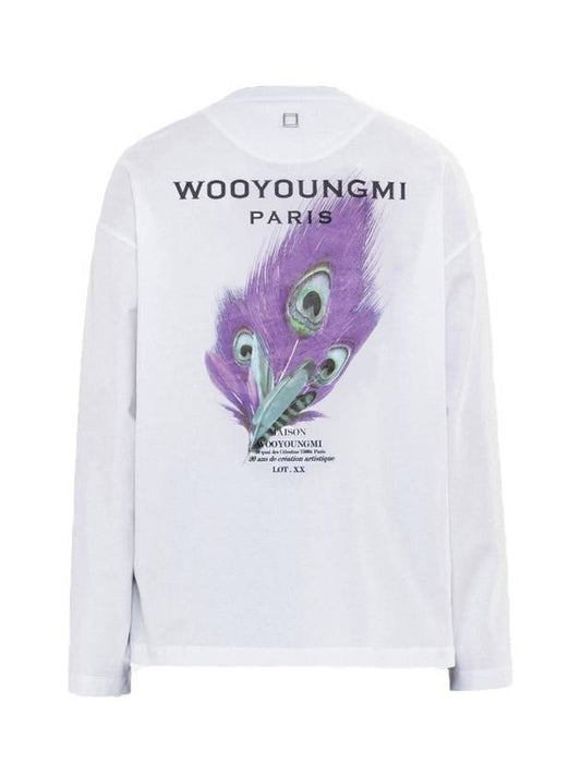 Feather Long Sleeve T-Shirt White - WOOYOUNGMI - BALAAN 1