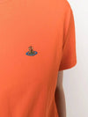 Short sleeve unisex ORB embroidery logo classic tshirt orange 3G010006 - VIVIENNE WESTWOOD - BALAAN 5