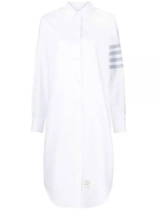 24 4 Bar Cotton Shirt Dress FDSE28C F0313 100 - THOM BROWNE - BALAAN 1