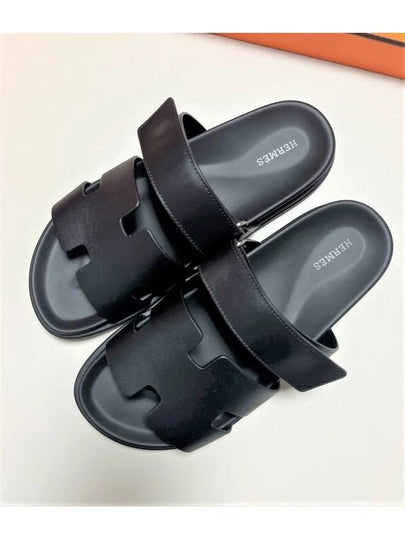 Chypre Calfskin Sandals Black - HERMES - BALAAN 2