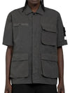 Men's Waffen Short Sleeve Shirt Jacket Charcoal - STONE ISLAND - BALAAN 2