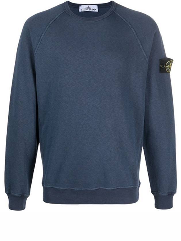 Waffen Patch Washed Sweatshirt Blue Navy - STONE ISLAND - BALAAN.