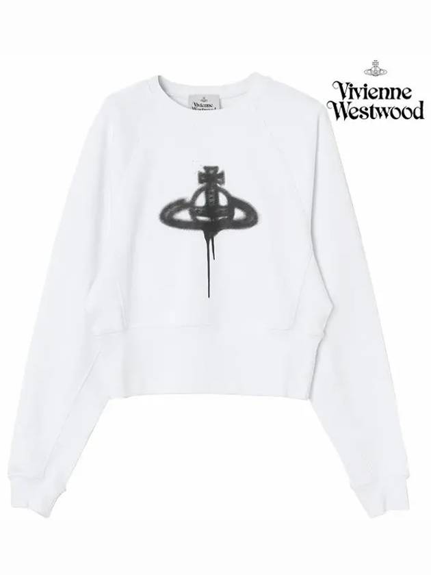 Spray ORB Logo Sweatshirt White - VIVIENNE WESTWOOD - BALAAN 3