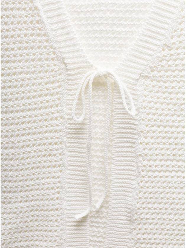 Women's Tie Front Knit Cardigan Off-White - A.P.C. - BALAAN 4