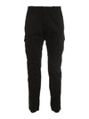 Men's Lens Wappen Stretch Satin Cargo Straight Pants Black - CP COMPANY - BALAAN 1