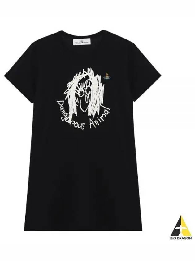 Animal Print Short Sleeve T-Shirt Black - VIVIENNE WESTWOOD - BALAAN 2