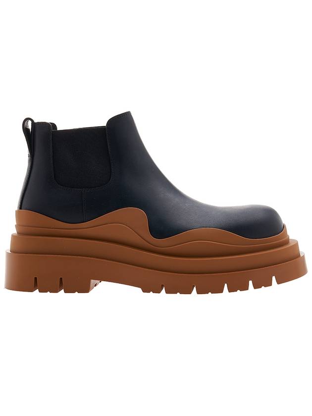 Tire Ankle Chelsea Boots Black Cognac - BOTTEGA VENETA - BALAAN 3