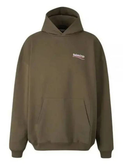 Men's Political Campaign Large Fit Hoodie Khaki - BALENCIAGA - BALAAN 2