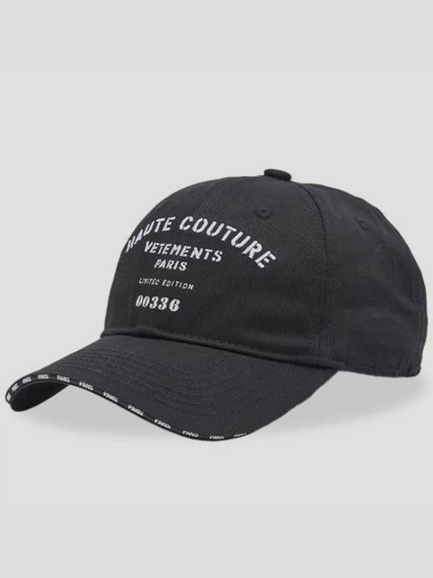 Vetements Embroidered Logo Cotton Ball Cap Black - VETEMENTS - BALAAN 3