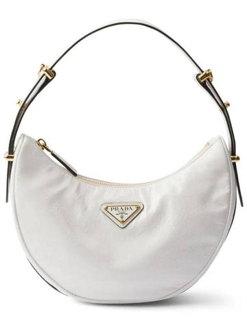 Arque Naplak Patent Leather Shoulder Bag White - PRADA - BALAAN 1