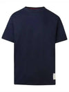 Men's Side Slit Relaxed Short Sleeve T-Shirt Navy - THOM BROWNE - BALAAN 2