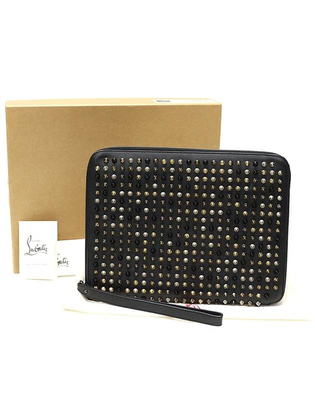 3135043 Black Calfskin Spike iPad CRIS Clutch - CHRISTIAN LOUBOUTIN - BALAAN 2